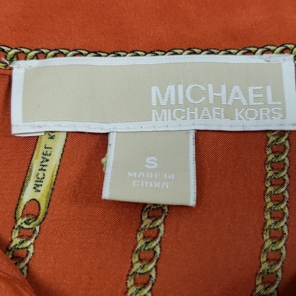 MICHAEL Michael Kors Signature Chain Silky Blouse - Picture 4 of 12